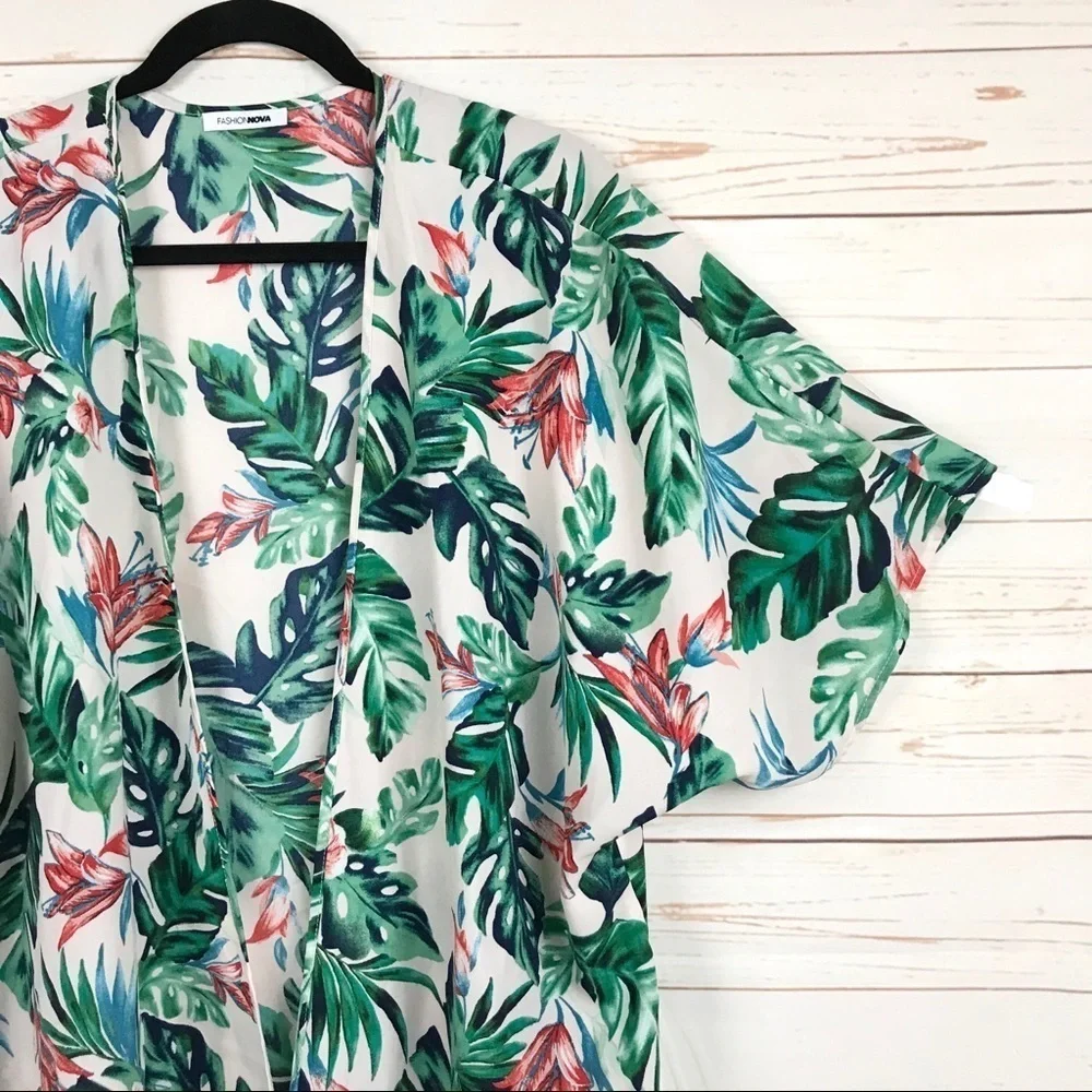 Fashion Nova Tropical Vibes Floral‎ Kimono Sz M